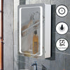 Illuminated LED Bathroom Mirror Cabinet LED Clock/Sensor/Sensor/Shaver Socket