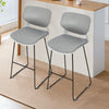 2X Grey Breakfast Bar Stools Modern Pub Chair Kitchen Metal Leg 70cm Seat Height