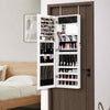 Wall/Door Mounted Jewelry Armoire Organizer 110 cm w/ Full-length Mirror-White