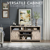 Entertainment Center 150cm Sliding Barn Door TV Stand w/Shelf-Grey
