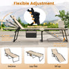 Portable Patio Sun Lounger with Detachable Pillow & Pocket-Beige