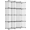 12 Cube Storage Shelf Rack DIY Wire Grid Bookcase Display Cabinet Organiser