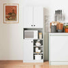 166cm Modern Hutch Cabinet Kitchen Pantry Storage w/Microwave Stand-White