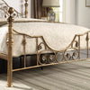 LETCHWORTH VICTORIAN BRUSHED ANTIQUE BRASS METAL BED FRAME - SMALL DOUBLE - KING