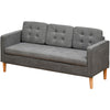 Modern 3 Seater Sofa for Living Room Compact Sofa with Hidden Storage Grey