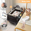 4 in 1 Baby Crib Bassinet Bed Infant Changing Table Portable Nursery Play Center