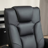 Recliner Chair with Footstool, PU Leather Armchair Leisure Lounge Chair, Black