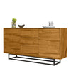 140cm Sideboard Oak Matt | Modern Storage Cabinet | Push to Open | Metal Legs