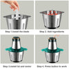 3L Electric Meat Grinder Stainless Steel Food Chopper & Vegetable Slicer