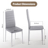 Set of 6 High Back Dining Chairs Upholstered Chairs Home Office with Metal Dkyfr