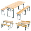 Folding Garden Furniture Dining Table Set Wooden Camping BBQ Chair Stools Picnic