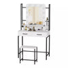 Modern Dressing Table Set 2 Drawer LED Lighted Mirror Makeup Vanity Desk 80x40