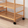 Wooden Clothes Rail Garment Rack Hanging Display Stand Clothing Storage & Pulley