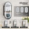 LED Bathroom Mirror Cabinet Oval with 3 Colour Dimmable Lights Memory Function