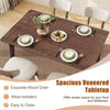 Chic 5-Piece Dining Table Set for 4 Wooden Table & 4 Upholstered Chairs Brown