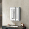 Dimmable LED Bathroom Mirror Cabinet Large Box with Clock/Shaver Socket/Demister