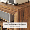 Record Player Stand, Large Wooden Vinyl Album Turntable Cabinet for Living Room