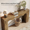 63-Inch Console Table, Farmhouse Wooden Couch Table Behind Sofa with Storage
