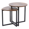 Nest Of 2 Nested Nesting Tables Side End Coffee Table Metal/MDF for Living Room