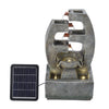 Garden Water Feature Outdoor Solar LED Cascading Flowing Water Fountain w Lights