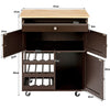 Rolling Kitchen Storage Trolley Cart Cupboard Island Cabinet 3 Tier Wine Rack