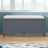 Shoe Cabinet Rack Storage 2 Door Padded Seat Cupboard Footwear Stand Wooden Unit