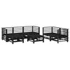 7 Piece Garden Lounge Set Black Solid Wood Pine vidaXL