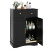 Floor Storage Cabinet Modern Buffet Sideboard with Drawer & Doors-Black