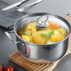NEW 5Pcs Stainless Steel Cookware Set Casserole Stockpot Pot Hob With Glass Lids