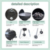 57cm Charcoal Grill BBQ with Thermometer, Stand Wheels& Cooker with Porcelain