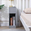 Slim Tall Bedside Table Cabinet with Drawer & Storage Space for Bedroom