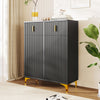 SIDEBOARD SHOE CABINET UNIT WITH 2 DRAWERS STORAGE AND ADJUSTABLE SHELVES, BLACK