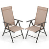 2 Pcs Patio Folding Dining Chairs Adjustable Outdoor Reclining Chairs w/Armrests