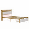 4ft6 Double Gold Metal Bed Frame with Drawer Storage Headboard Charging Station