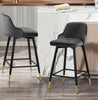 2x Swivel Bar Stools Velvet Metal Legs Breakfast Stools Kitchen Padded Chairs