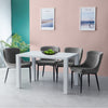 Wood White High Gloss Dining Table Dining Room Rectangular 4-6 Seats Kitchen
