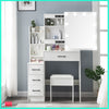 Vanity Dressing Table Set Makeup Desk Mirror & Stool Shelves 3 Color LED Lighted