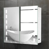 LED Bathroom Mirror Cabinet Wall Mounted 2 Shelves Storage With Bluetooth Socket