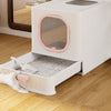 Large Self-Cleaning Hooded Cat Litter Box Enclosed Kitten Toilet Box Potty Tray