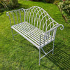 Grey Garden Bench Metal 2 Seater Patio Chair Outdoor Seating Ornate Design