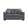 Panana 3 2 Seater Grey Black Linen Fabric Suite Sofa Couch, Free Throw Pillows