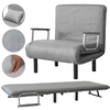 Single Folding Sofa Bed 2 Position Convertible Sleeper Armchair Chair w/ Pillow