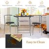3 Piece Dining Set Classic Bistro Compact 2 Chairs and Table Set with Shelf