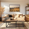 Set of 2 Nesting Coffee Table Wood Grain Top Industrial End Table Center Table
