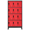 Locker Cabinet Anthracite and Red 90x45x180 cm Steel
