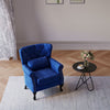 Velvet Lounge Armchair Fireside Button Back Rivet Accent Sofa Chair w/Cushion