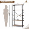 5-Tier Bookshelf Industrial Wood Bookcase Freestanding Display Rack Organizer