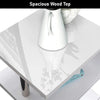 Wooden Coffee Table With Storage High Gloss Sofa End Table LED Light Living Room