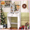 Small Dressing Table with LED Lighted Mirror Vanity Make up Desk Girls Dresser