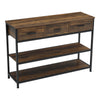 3-Tier Console Table Side Table With Drawer Shelf Bookcase Entryway Hallway Unit